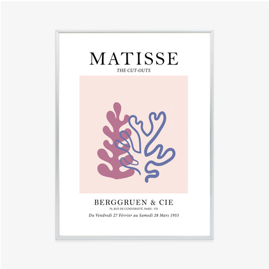 Poster Matisse-Korallen Rahmen Holz Mit Passepartout Farbe Natürlich