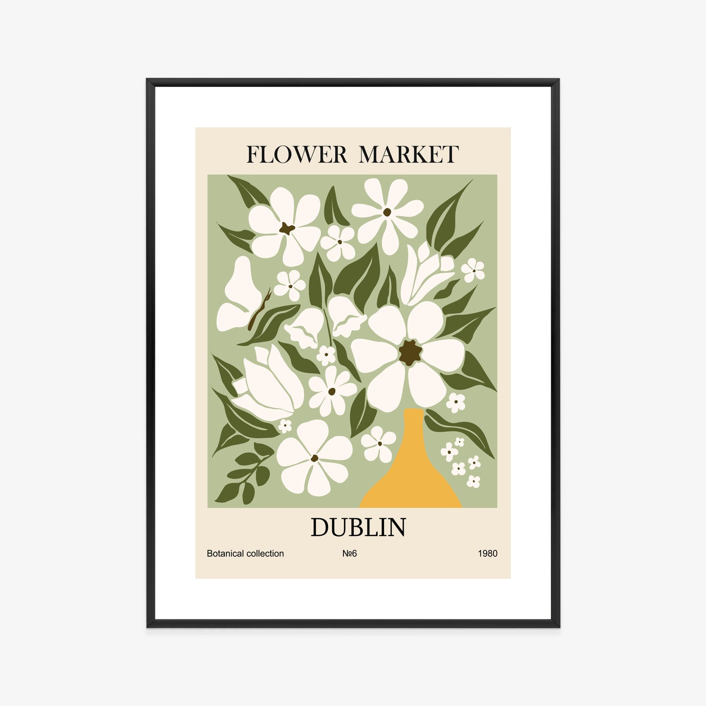 Poster Dubliner Blumenmarkt Rahmen Holz Mit Passepartout Farbe Natürlich
