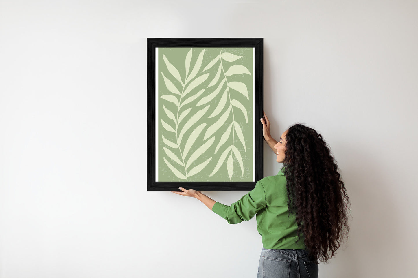 Poster Botanik Im Stil Von Matisse Rahmen Holz Mit Passepartout Farbe Natürlich