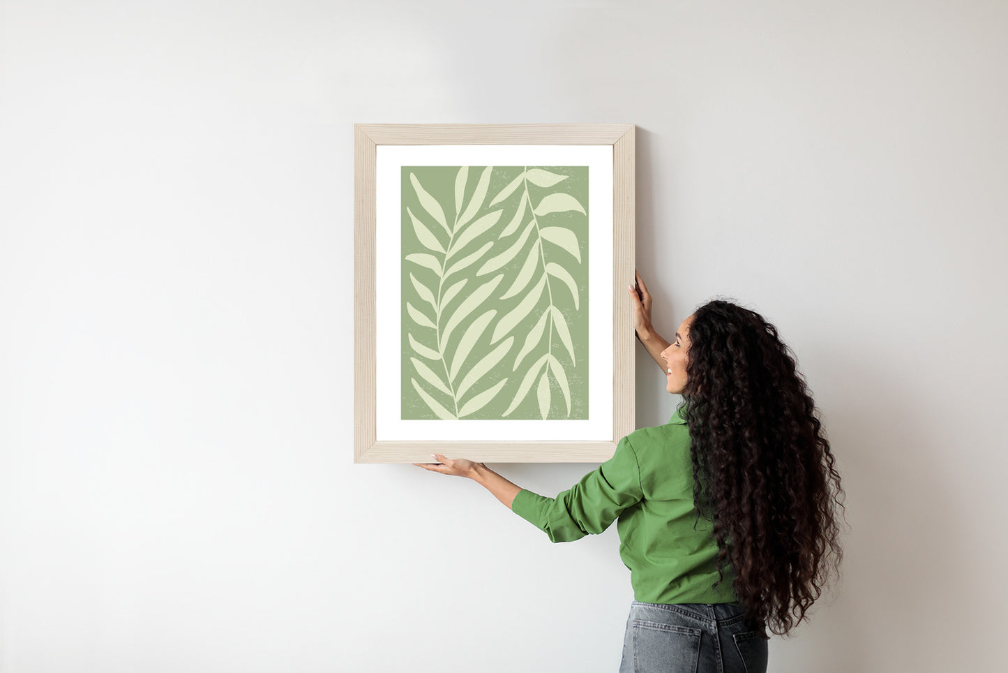 Poster Botanik Im Stil Von Matisse Rahmen Holz Mit Passepartout Farbe Natürlich