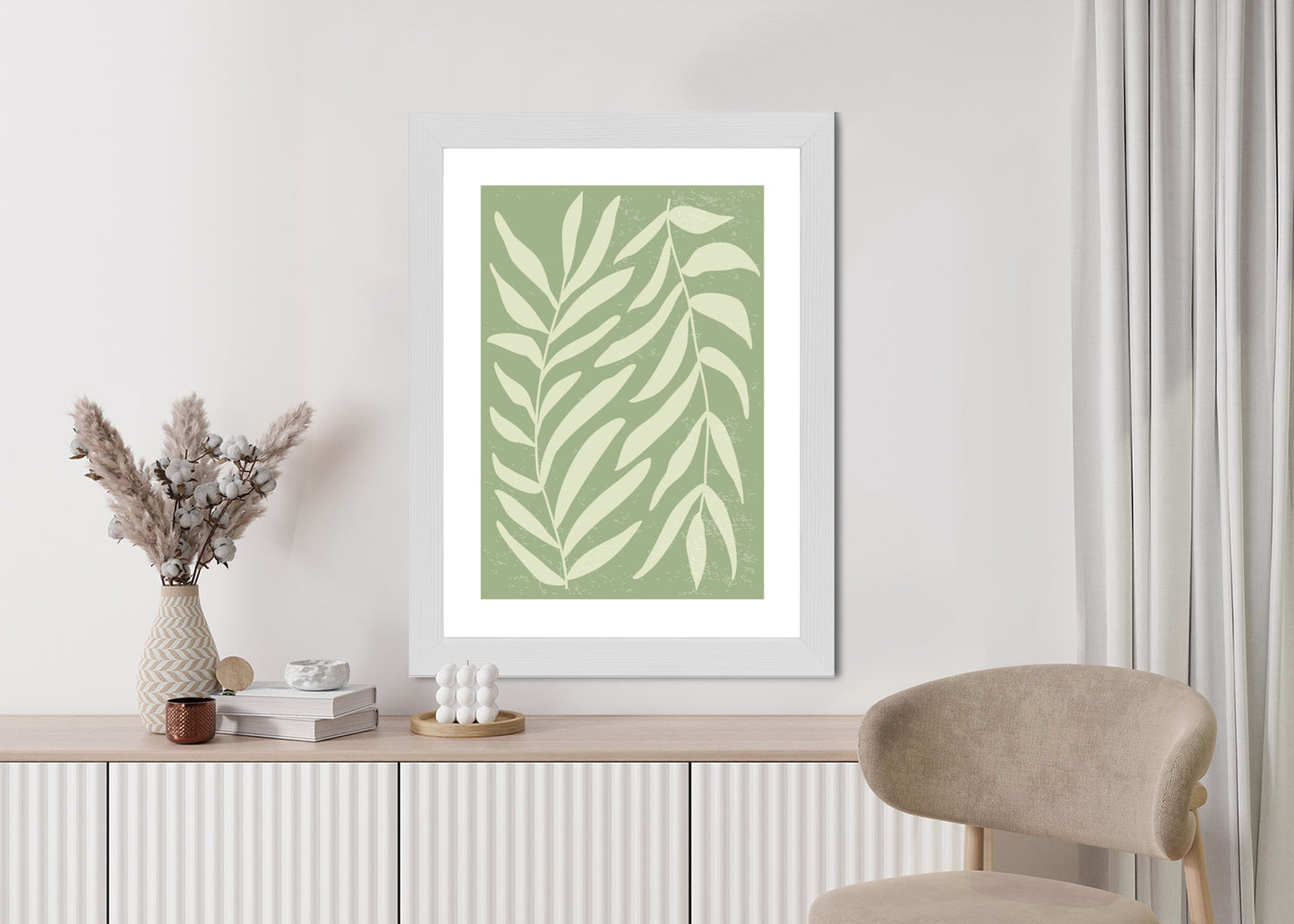 Poster Botanik Im Stil Von Matisse Rahmen Holz Mit Passepartout Farbe Natürlich