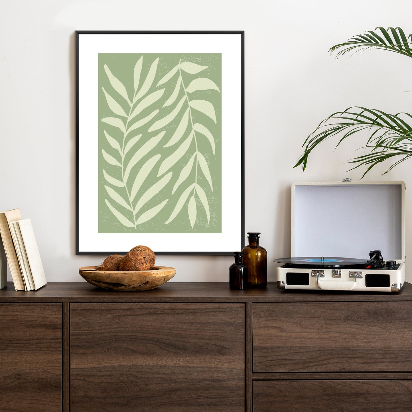 Poster Botanik Im Stil Von Matisse Rahmen Holz Mit Passepartout Farbe Natürlich