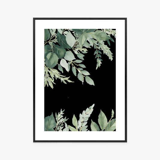 Poster Hängende Eukalyptusblätter Rahmen Hölzern Farbe Weiß