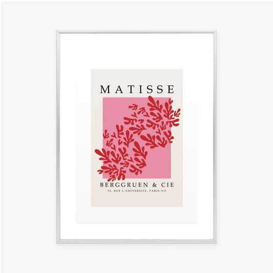Poster Botanische Dekoration Im Matisse-Stil Rahmen Holz Mit Passepartout Farbe Natürlich