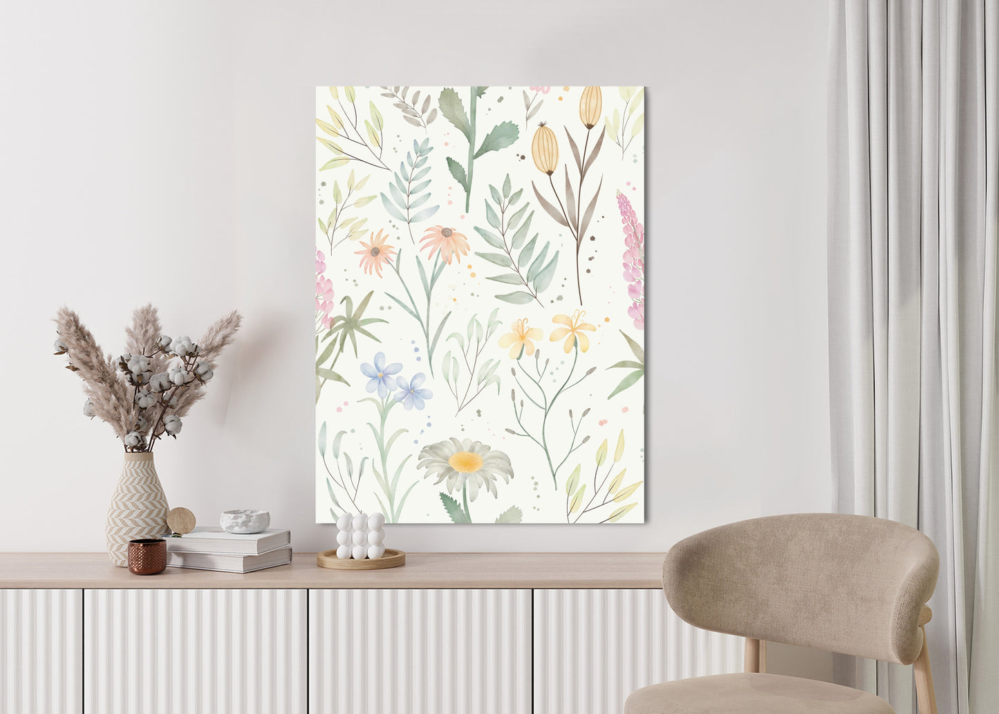 Poster Pastellaquarell-Wildblumen