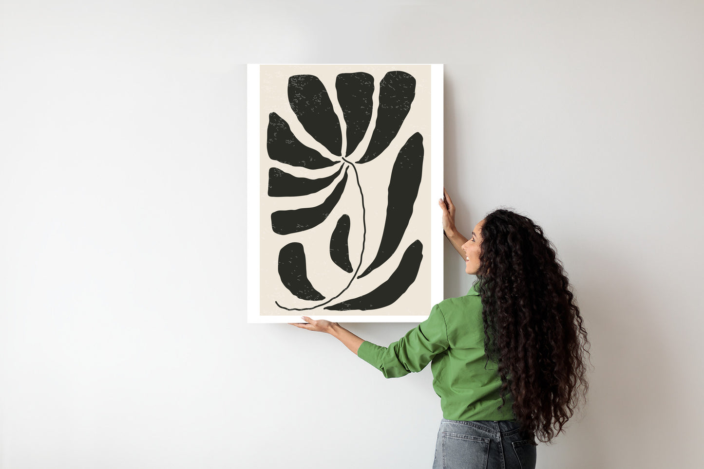 Poster Blume Mit Blättern Im Matisse-Stil