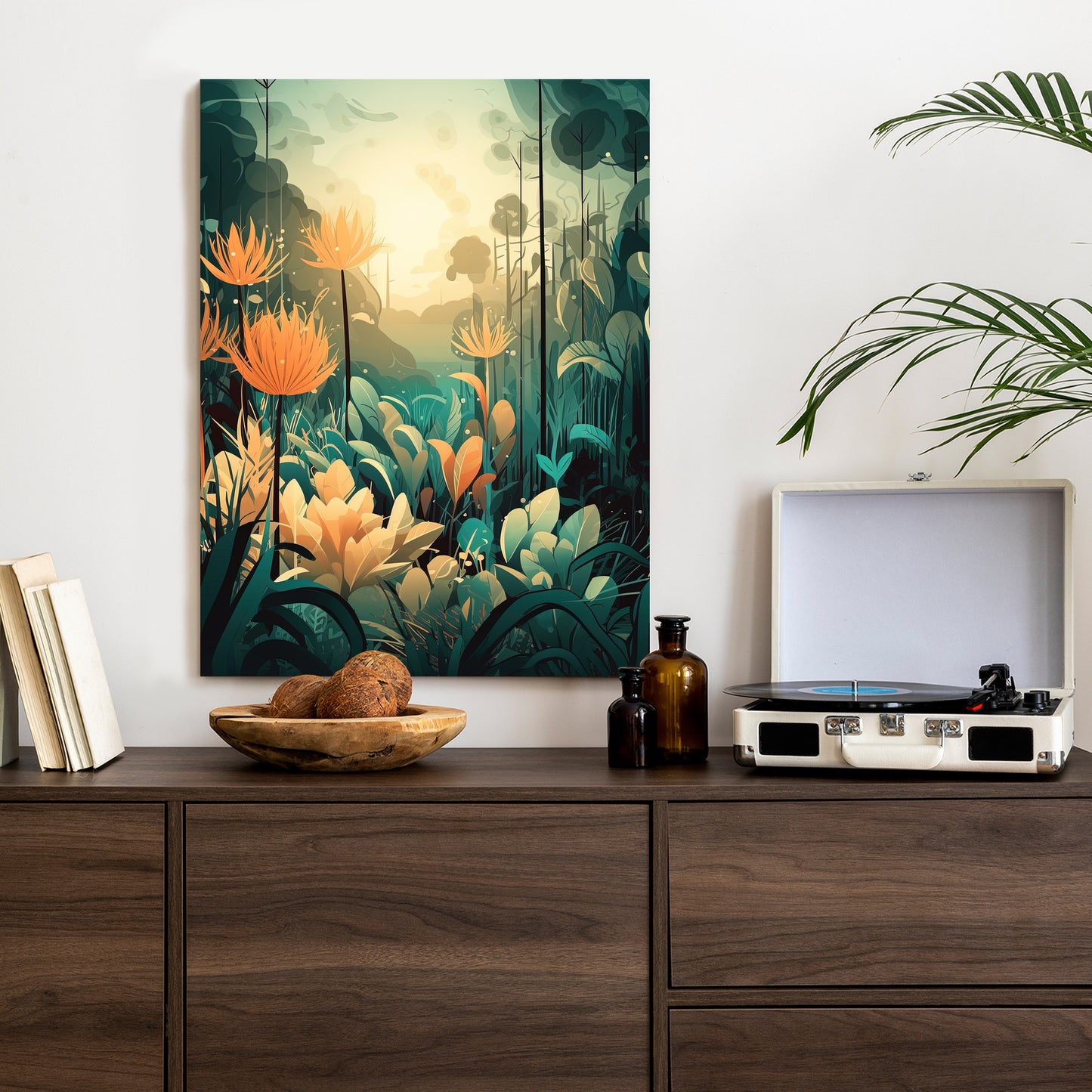 Poster Vegetation In Einem Tropischen Dschungel Rahmen Holz Mit Passepartout Farbe Natürlich