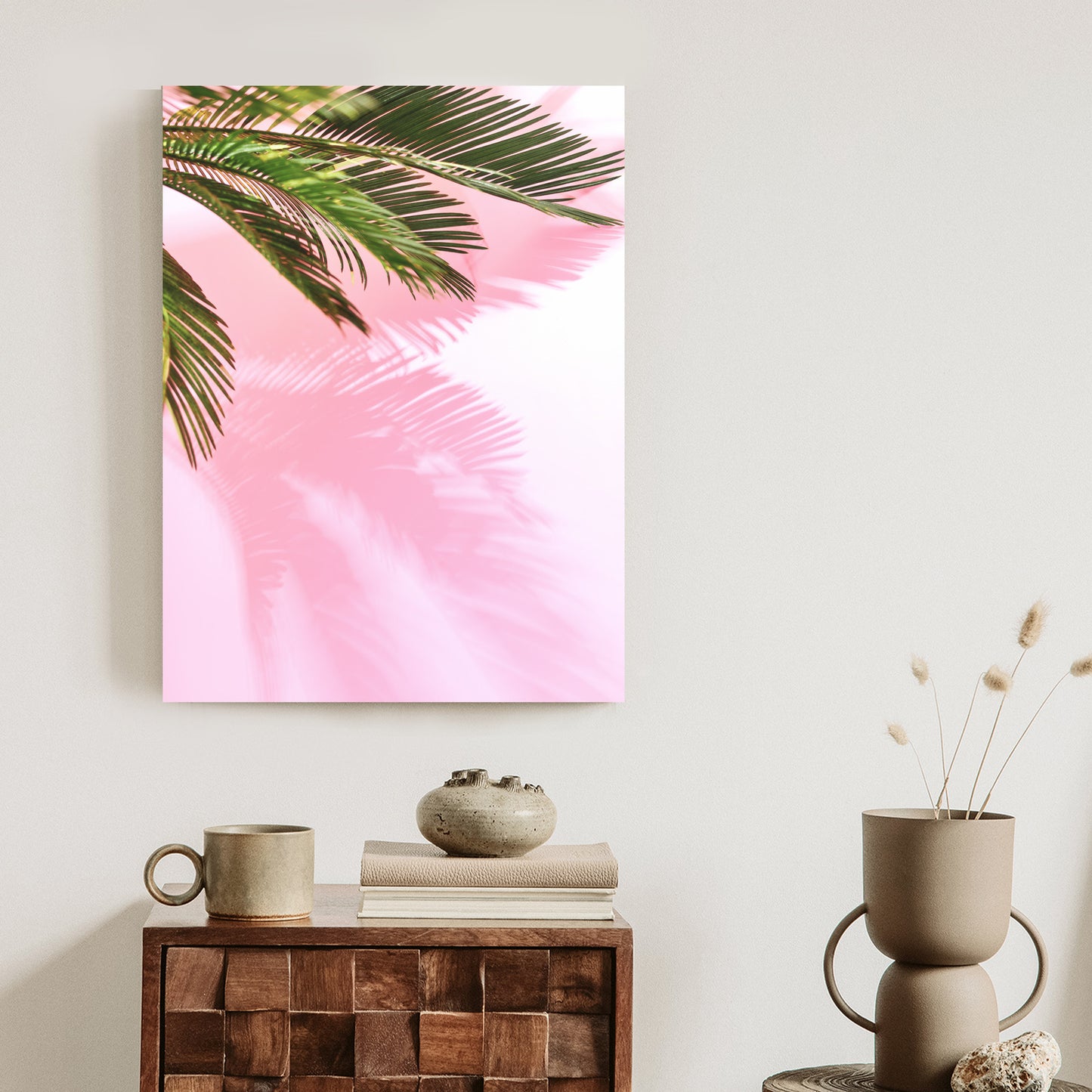 Poster Sommerpalme Vor Einer Rosa Wand