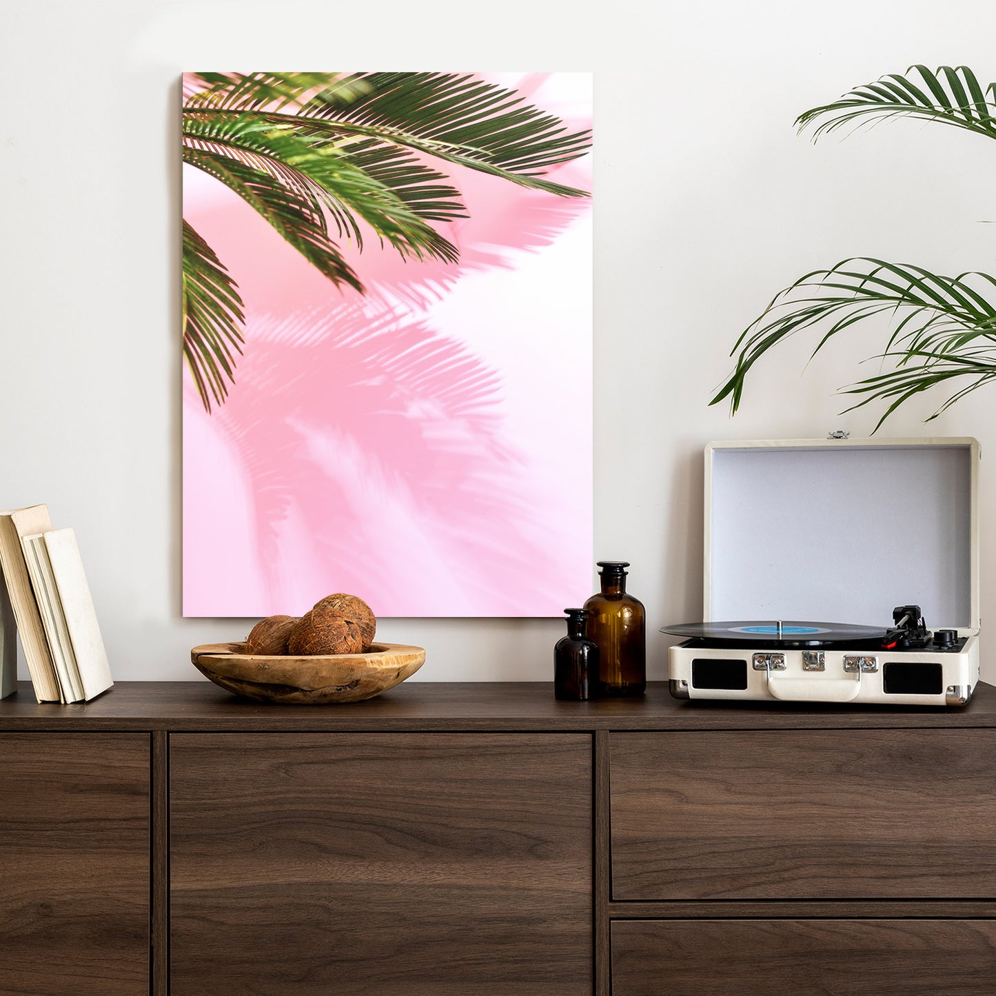 Poster Sommerpalme Vor Einer Rosa Wand