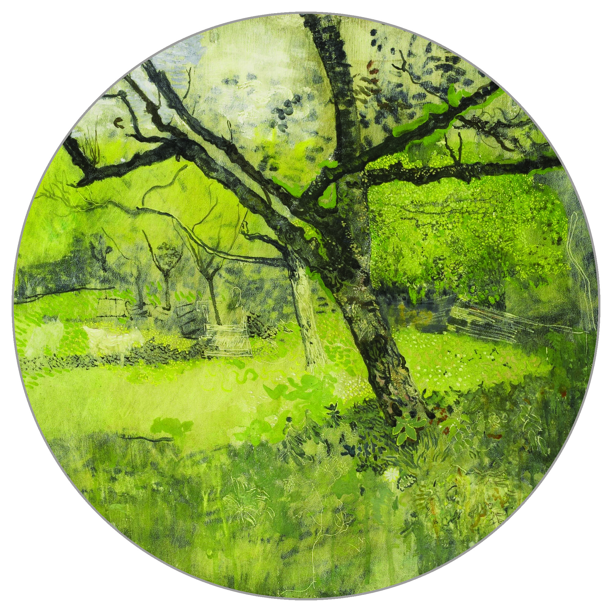 Fototapete Rund Obstgarten