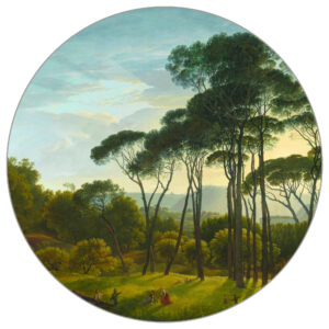 Fototapete Rund Italienische Landschaft Mit Schirmförmigen Kiefern