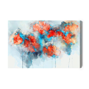 Leinwandbild Aquarell Mohn