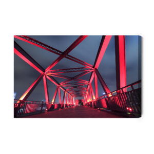 Leinwandbild Brücke Bei Nacht
