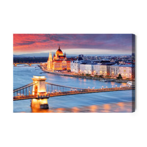 Leinwandbild Brücke Bei Nacht