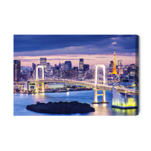 Leinwandbild Regenbogenbrücke In Tokio