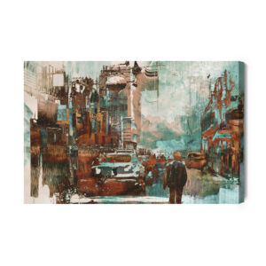 Leinwandbild Farbige Abstrakte Stadt