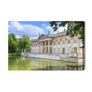 Leinwandbild Palast Auf Dem Wasser In Warschau