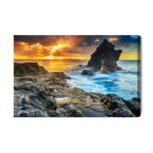 Leinwandbild Sonnenuntergang Über Dem Wasser