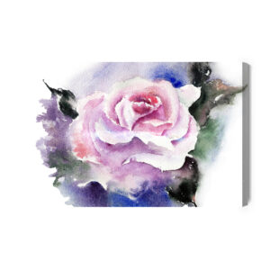 Leinwandbild Schöne Rose Mit Aquarell Gemalt