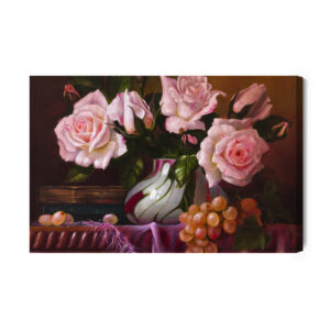 Leinwandbild Rosenstrauß In Einer Vase