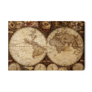 Leinwandbild Alte Weltkarte