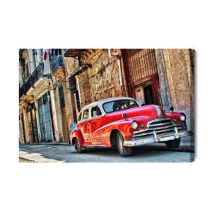 Leinwandbild Retro-Auto Und Architektur