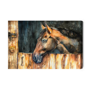 Leinwandbild Ein Pferd Im Hof