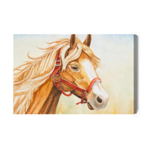 Leinwandbild Ein Mit Wasserfarbe Gemaltes Pferd