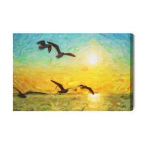 Leinwandbild Vögel Auf Dem Meer