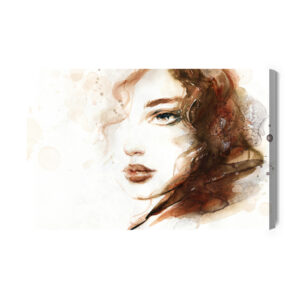 Leinwandbild Porträt Einer Frau In Brauntönen