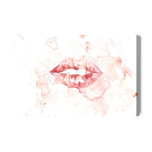 Leinwandbild Mit Aquarellfarbe Gemalte Lippen