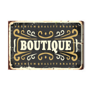 Leinwandbild Boutique-Plakette Im Vintage-Stil
