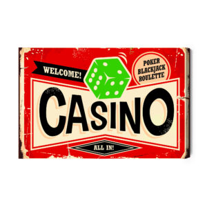 Leinwandbild Reto-Tafel Im Casino-Stil