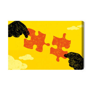 Leinwandbild Verbinden Von Vintage-Puzzleteilen