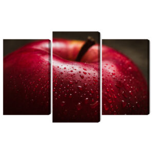 Mehrteiliges Bild Roter Apfel Im Makromaßstab