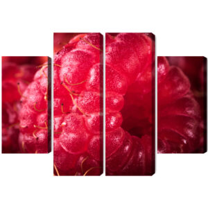 Mehrteiliges Bild Himbeeren Im Makromaßstab