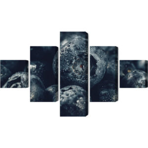 Mehrteiliges Bild Blaubeeren Schließen Herauf 3D