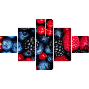 Mehrteiliges Bild Waldfrüchte Im Makromaßstab