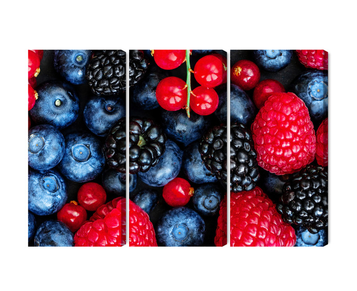 Mehrteiliges Bild Waldfrüchte Im Makromaßstab