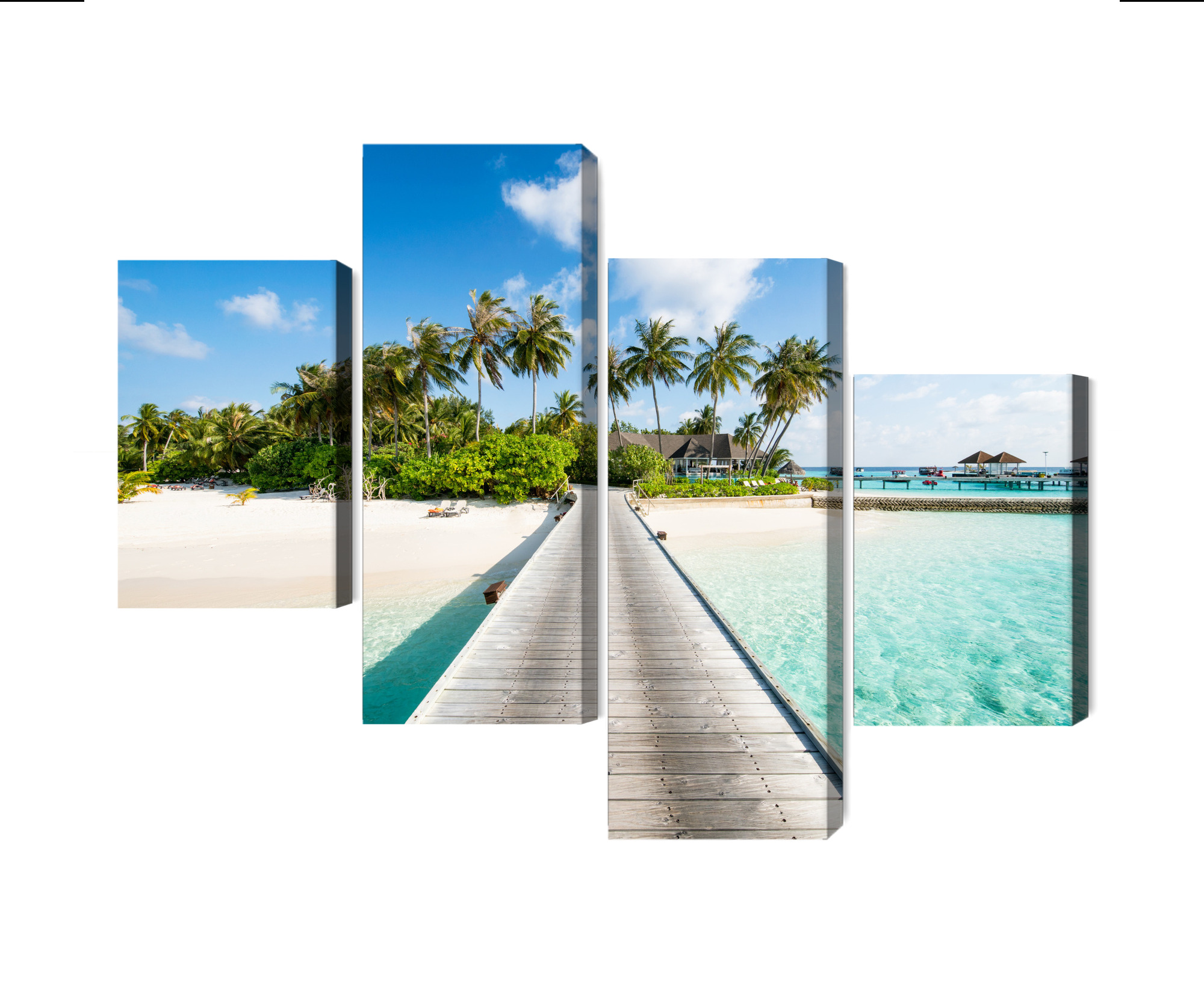 Mehrteiliges Bild Blick Auf Die Tropische Insel