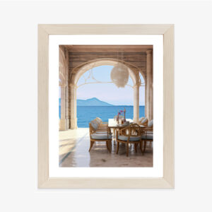 Poster Luxushaus Mit Meerblick Rahmen Holz Mit Passepartout Farbe Natürlich