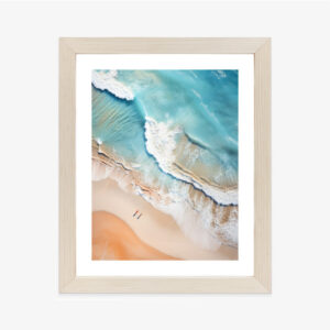 Poster Luftaufnahme Des Tropischen Strandes Und Des Meeres Rahmen Holz Mit Passepartout Farbe Natürlich