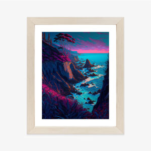 Poster Klippen An Der Meeresküste, Abstraktion Rahmen Holz Mit Passepartout Farbe Natürlich