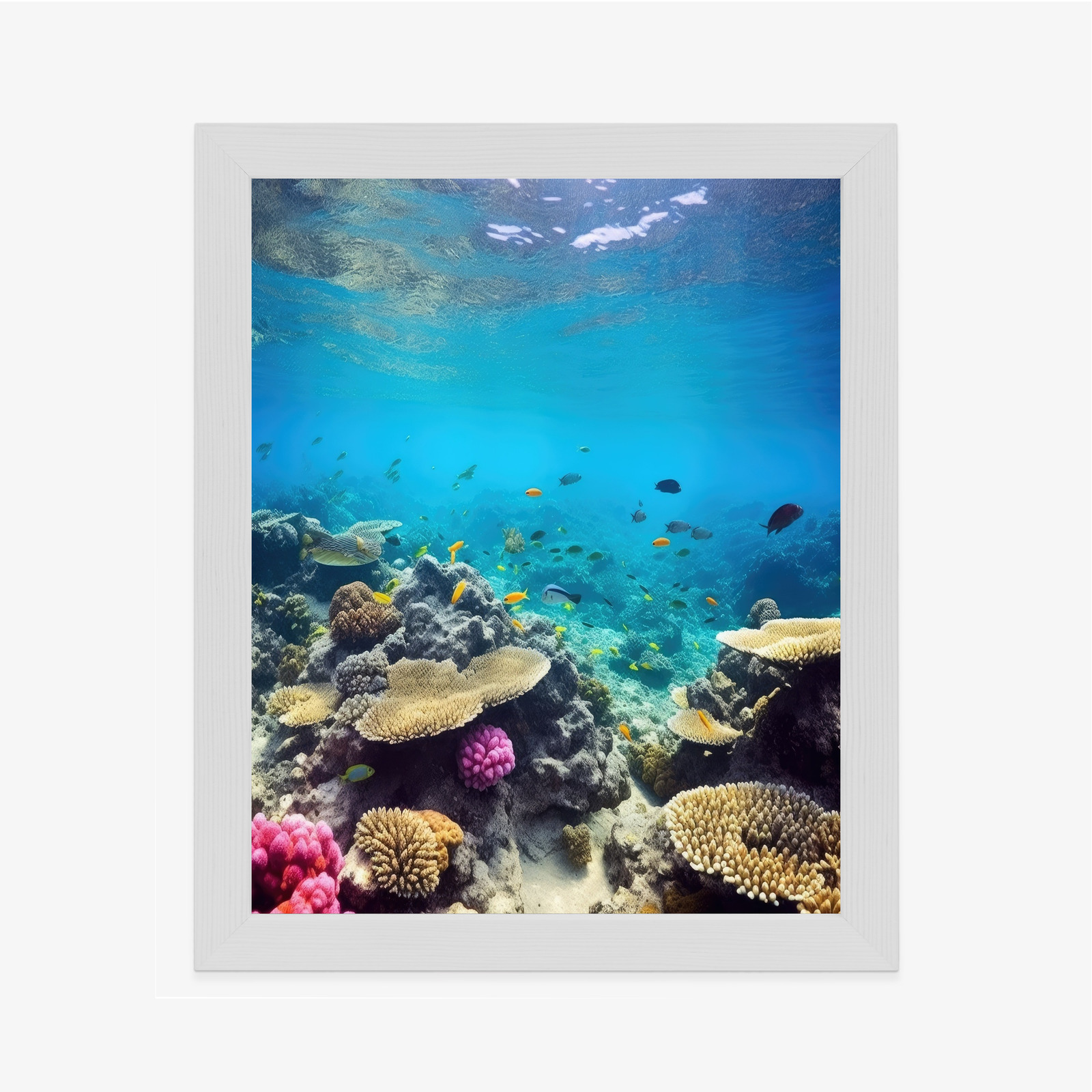 Poster Unterwasser-Meeresleben Rahmen Holz Mit Passepartout Farbe Natürlich – Bild 7