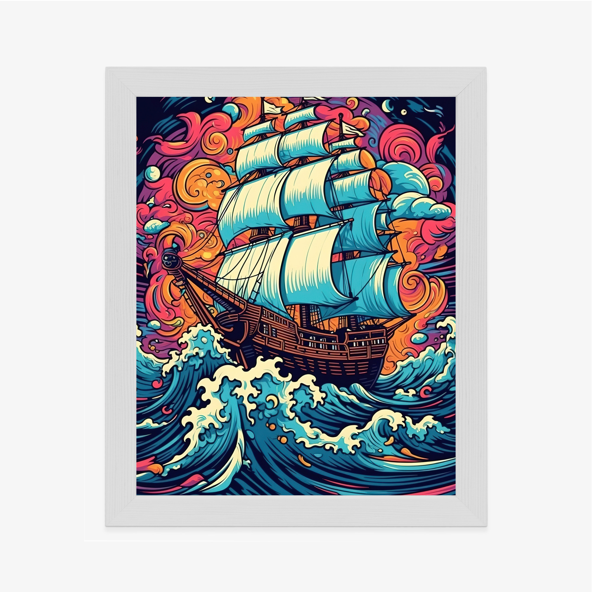 Poster Abstraktes Schiff Auf Stürmischer See – Bild 7