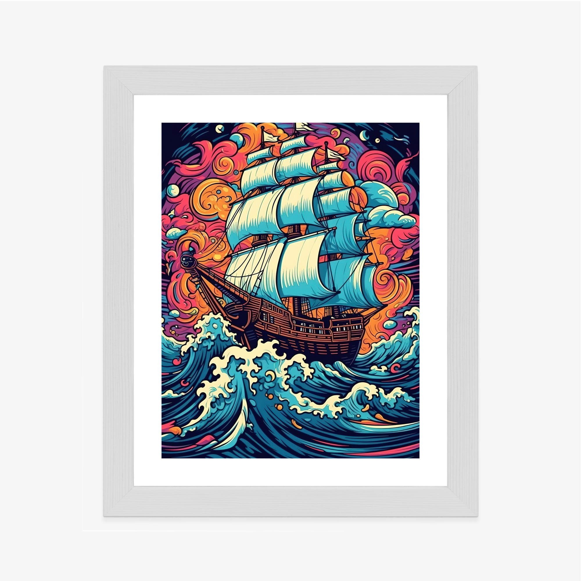 Poster Abstraktes Schiff Auf Stürmischer See – Bild 5