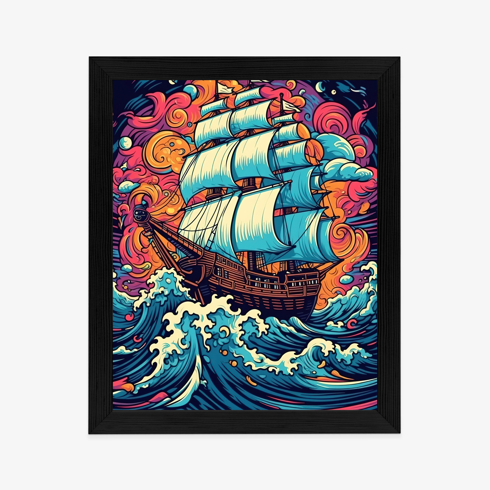 Poster Abstraktes Schiff Auf Stürmischer See – Bild 6