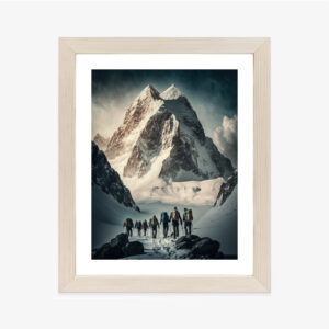 Poster Bergabenteuer Rahmen Holz Mit Passepartout Farbe Natürlich