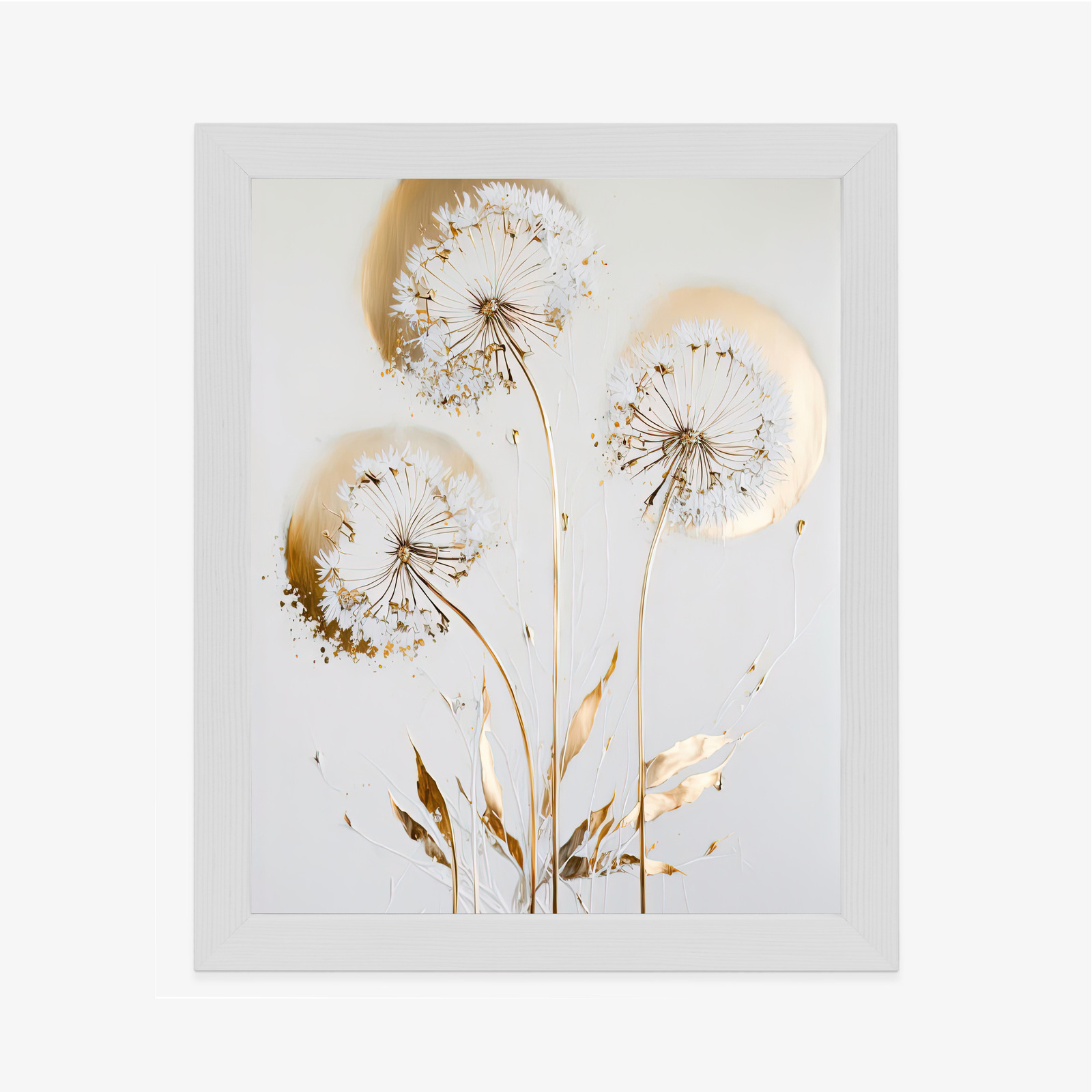 Poster Goldene Löwenzahn Auf Hellem Hintergrund Rahmen Aluminium Farbe Schwarz – Bild 5