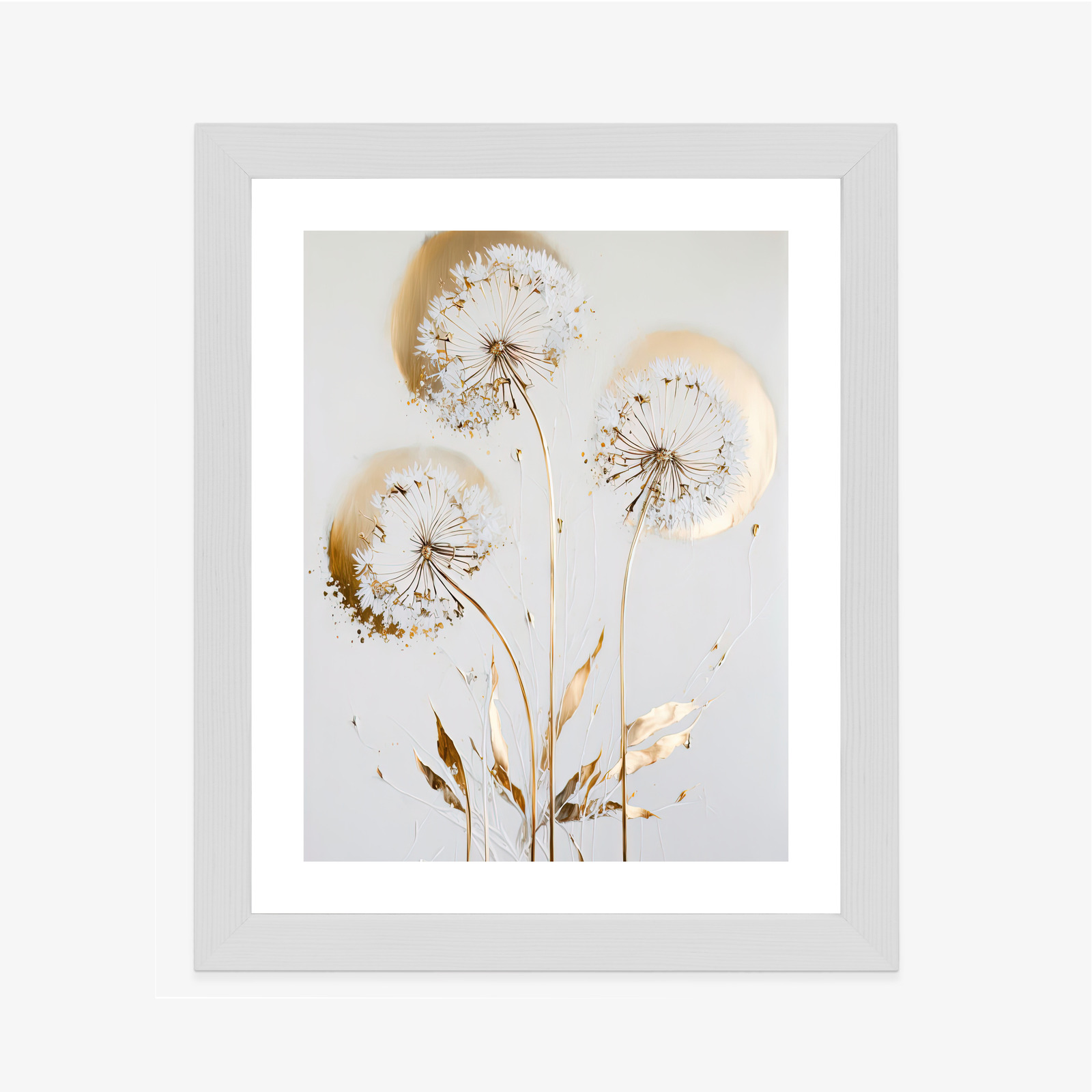 Poster Goldene Löwenzahn Auf Hellem Hintergrund Rahmen Aluminium Farbe Schwarz – Bild 7
